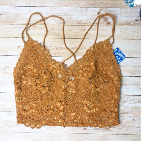 🆕 Free People Celine Lace Bralette burnt caramel - Picture 4 of 6
